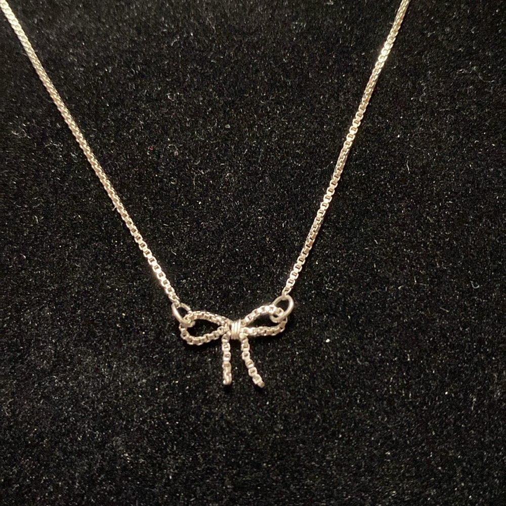 Maurice’s Elegant Silver Tone Necklace with Bow Pendant - Picture 4 of 11